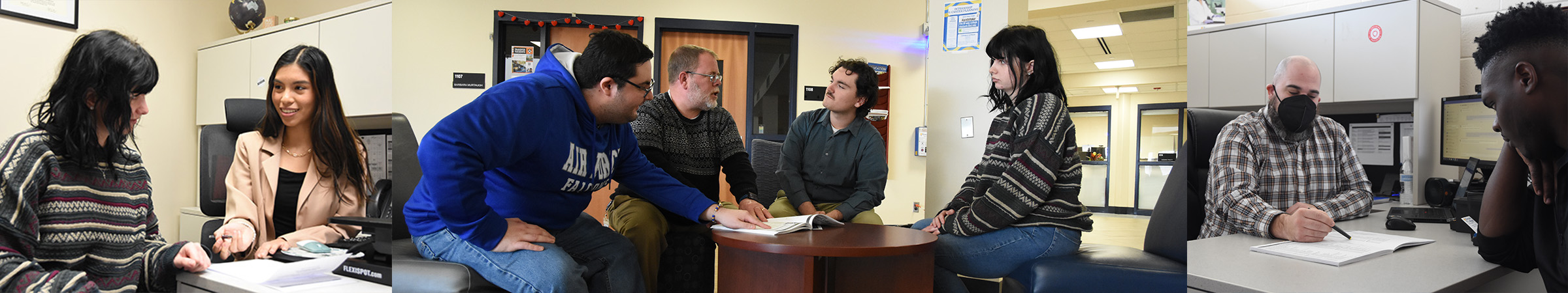 Students getting advisement from Rowan College staff