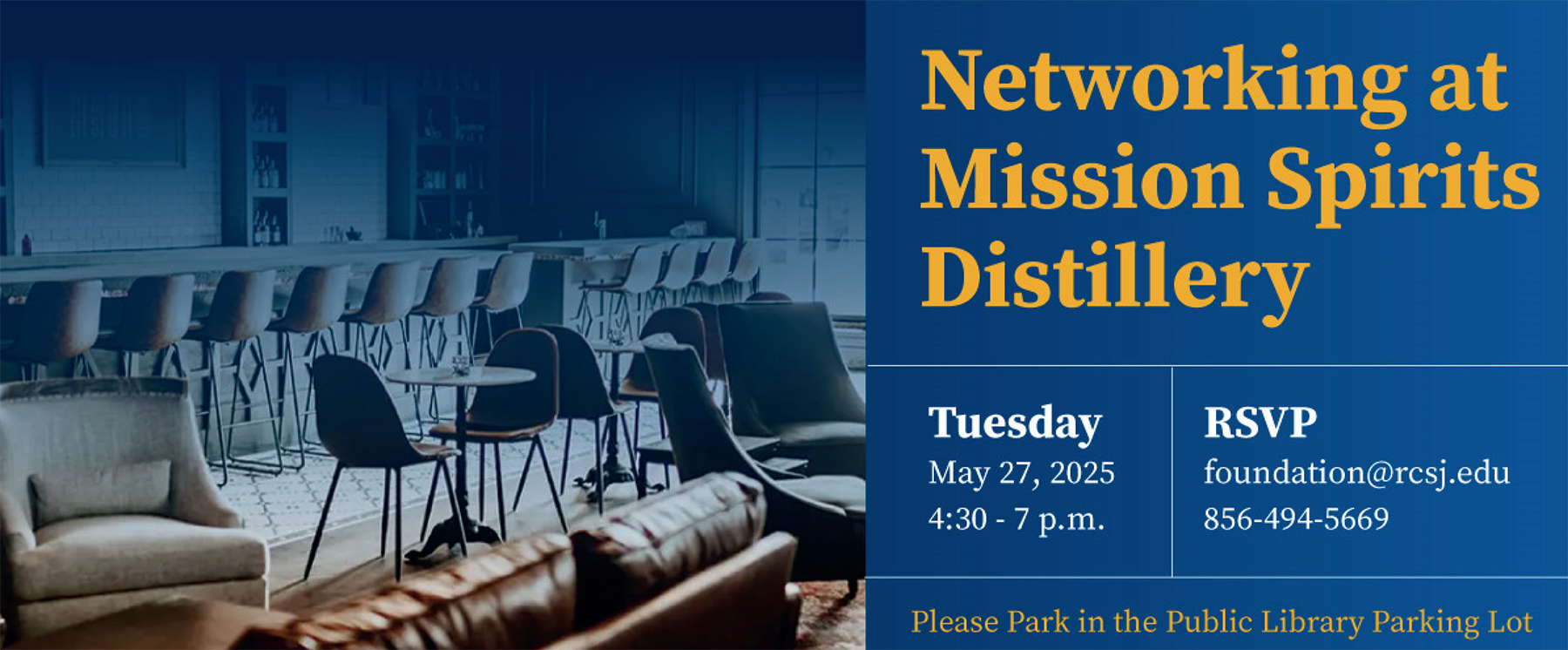 Networking event at Mission Spirits 5/27 