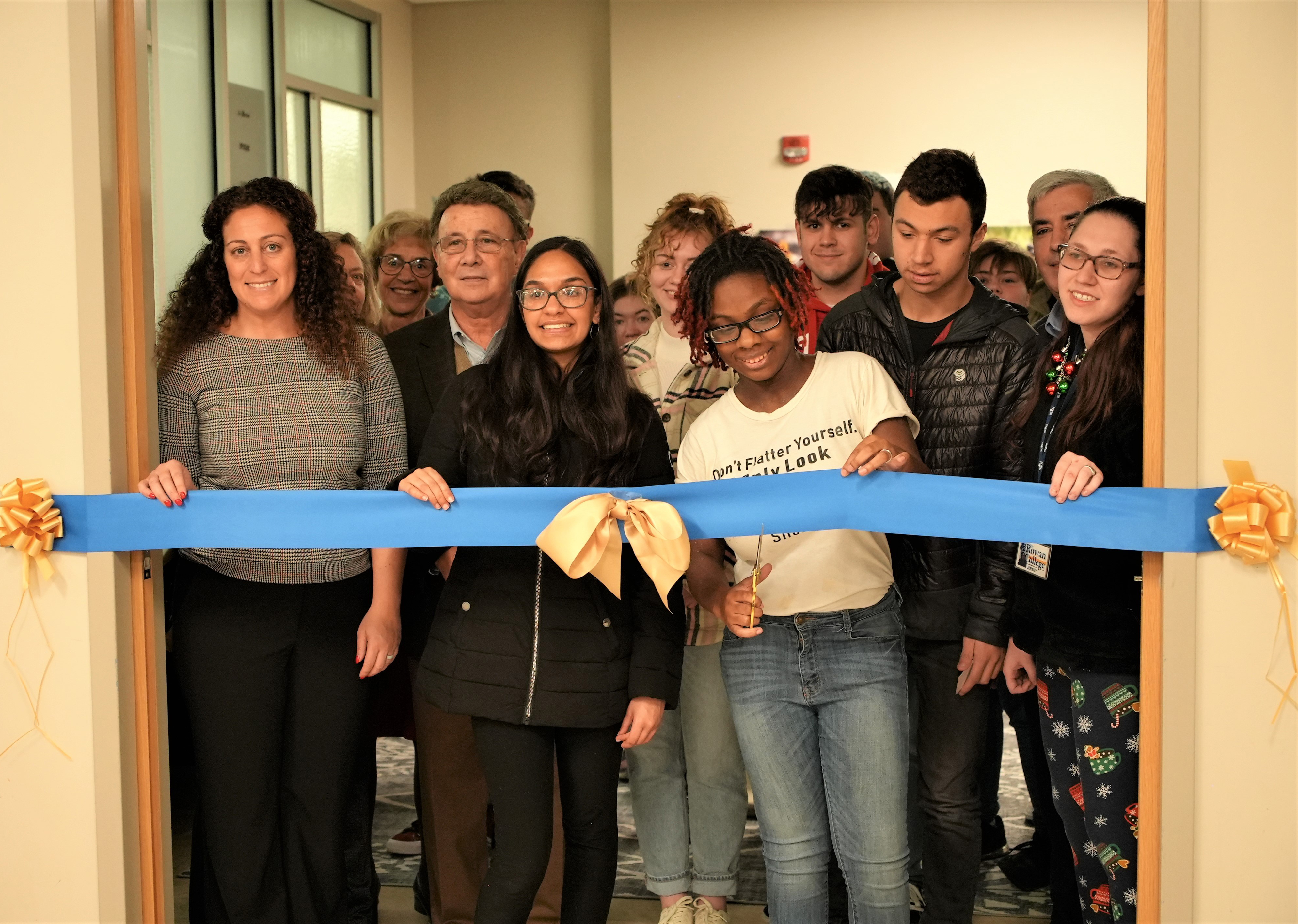 Student at the ribbon cutting for the Zen Den