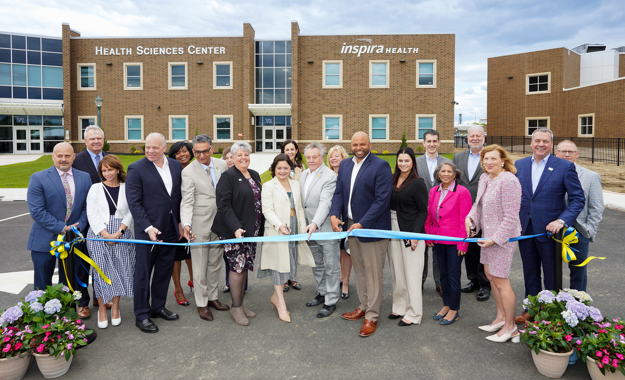 NJ State and county representatives, Rowan College of South Jersey (RCSJ) Board members and Inspira leaders gathered at RCSJ Glo