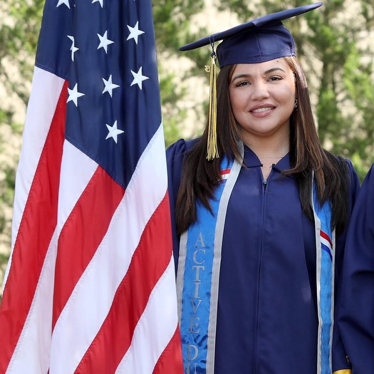  Lesley Martinez, Air Force veteran, was a flag bearer at RCSJ–Cumberland’s 4th Annual Commencement Ceremony.