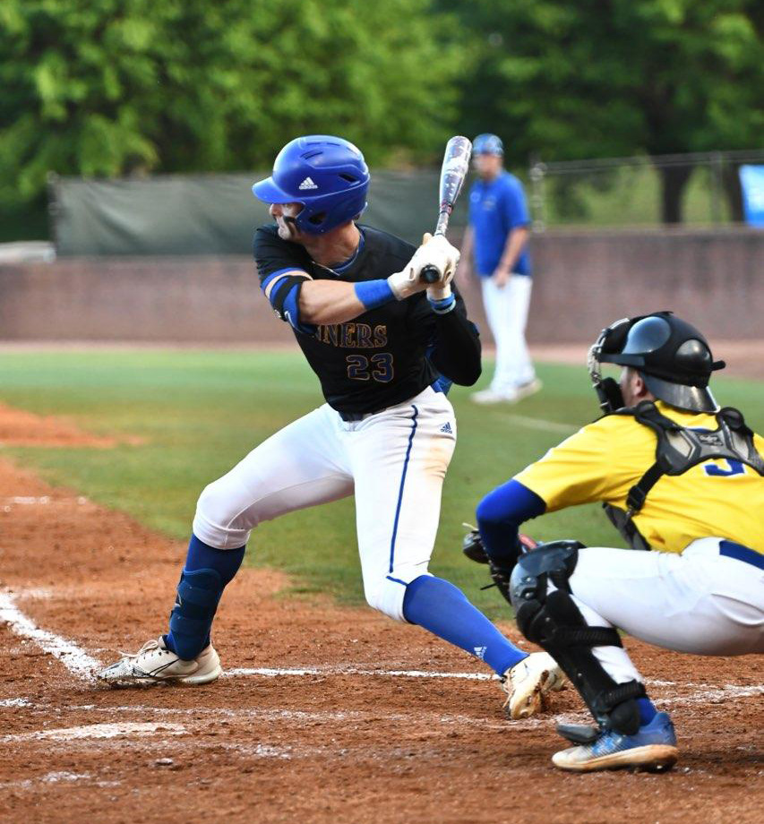 RCSJ Gloucester Road Runners Men's Baseball Team leadoff hitter, Scotty Young, prepares for the next pitch