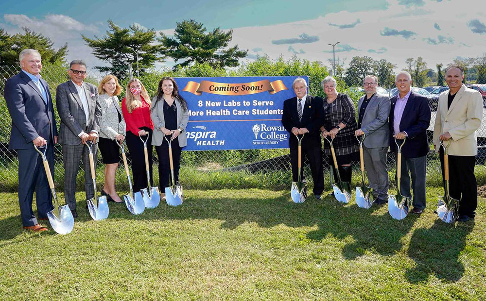 Rowan College of South Jersey, Rowan University, and Inspira Health break ground on the Inspira Health Nursing & Health Professi