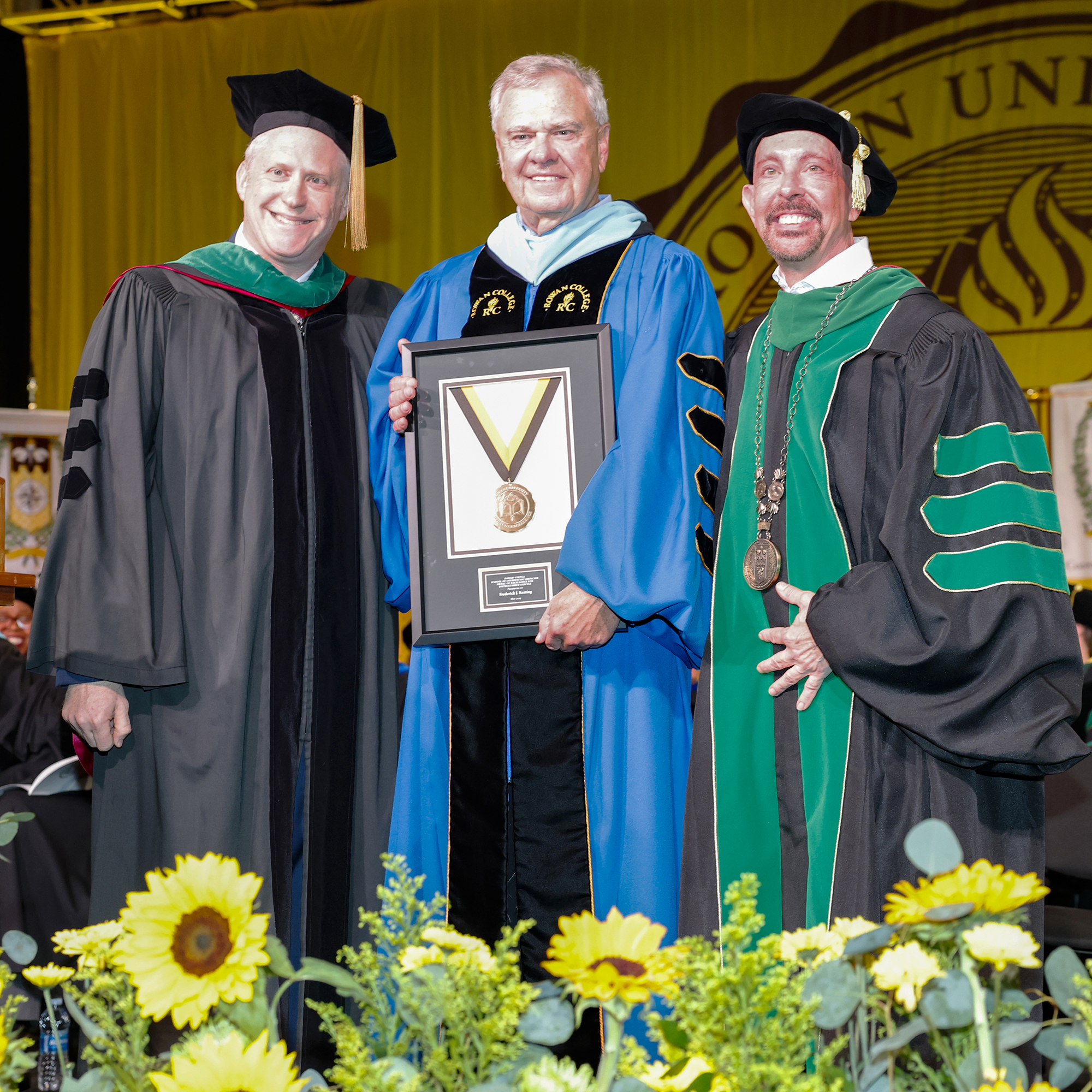 Frederick Keating, Ed.D., outgoing president of Rowan College of South Jersey Recognized with Awards