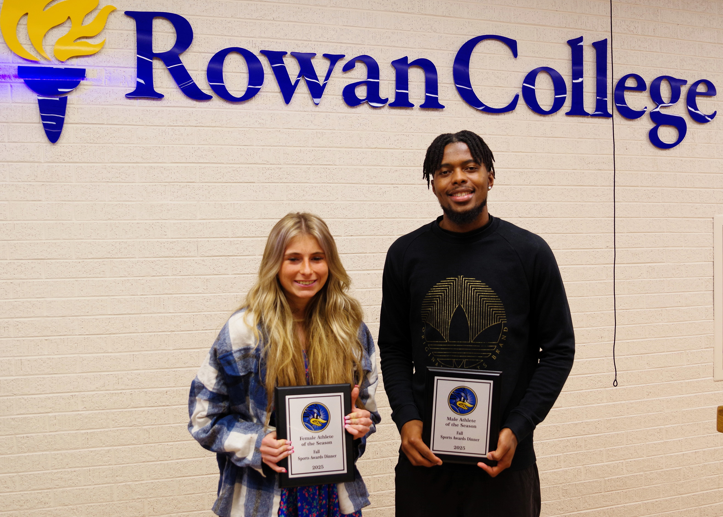 RCSJ Roadrunners Fall 2025 Athletes of the Season: Laney Vecchio, Women's Cross Country and Alphiwe Ngcobo, Men's Soccer