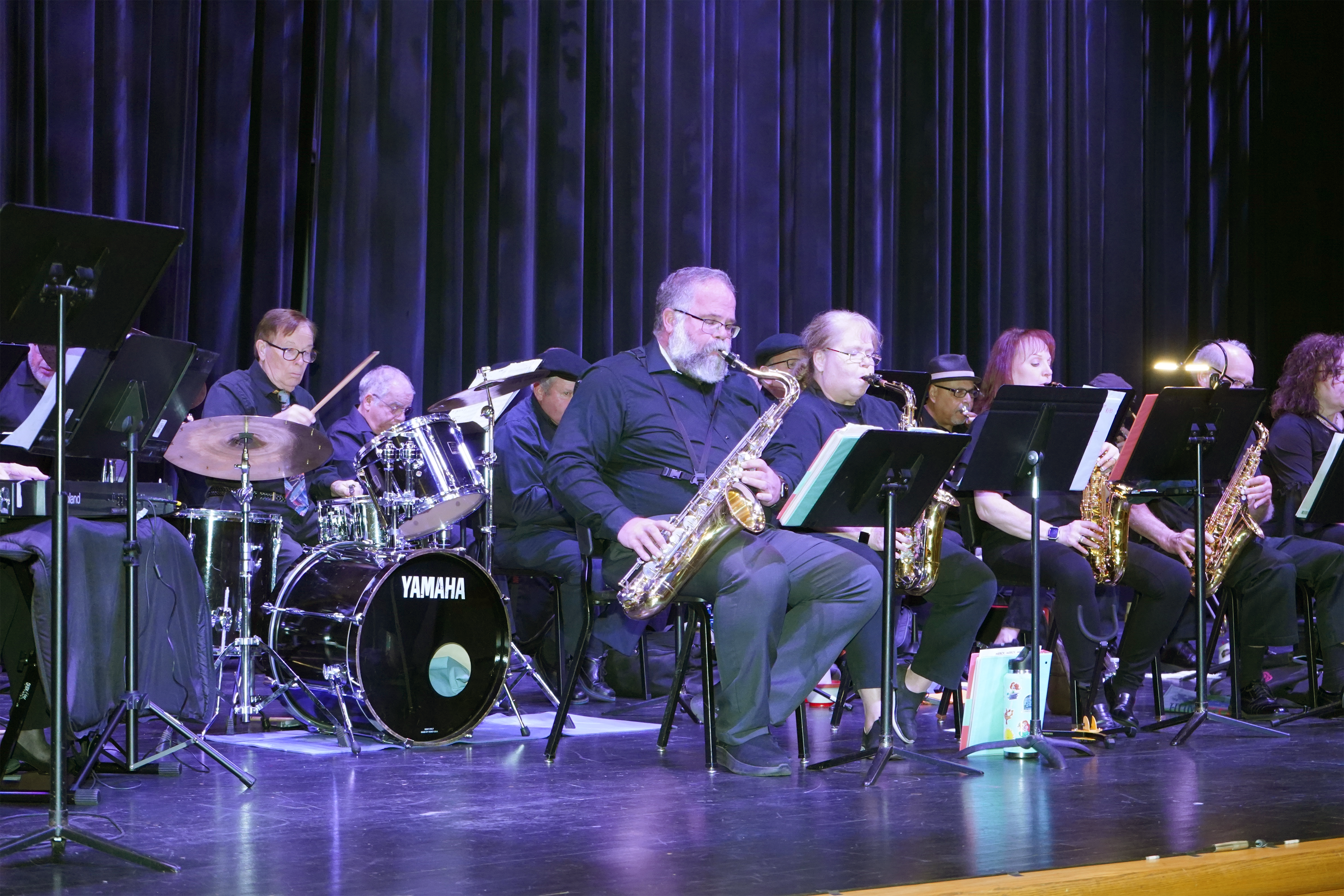 Band members playing instruments