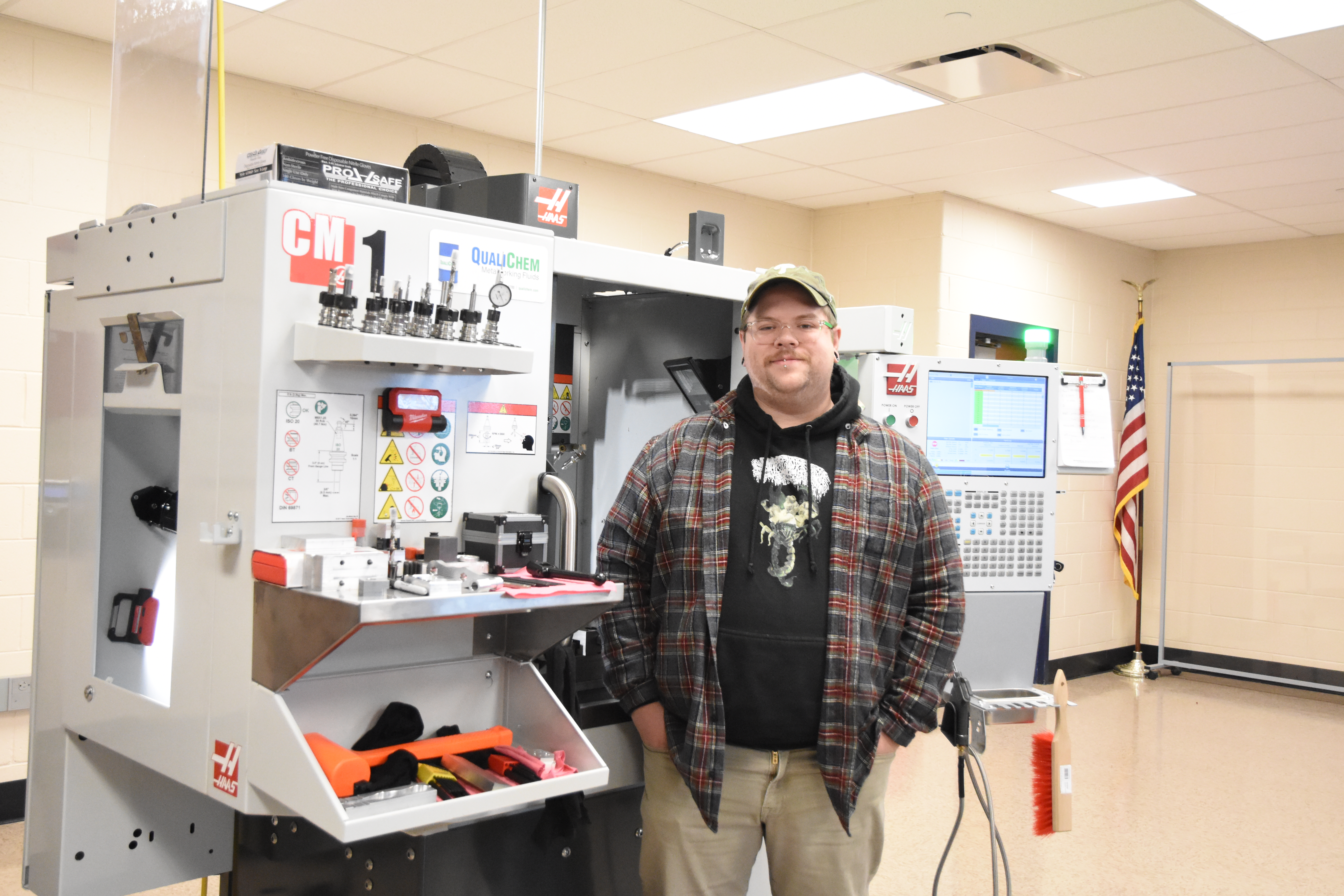 RCSJ student gains hands-on experience learning how to become a CNC Operartor.