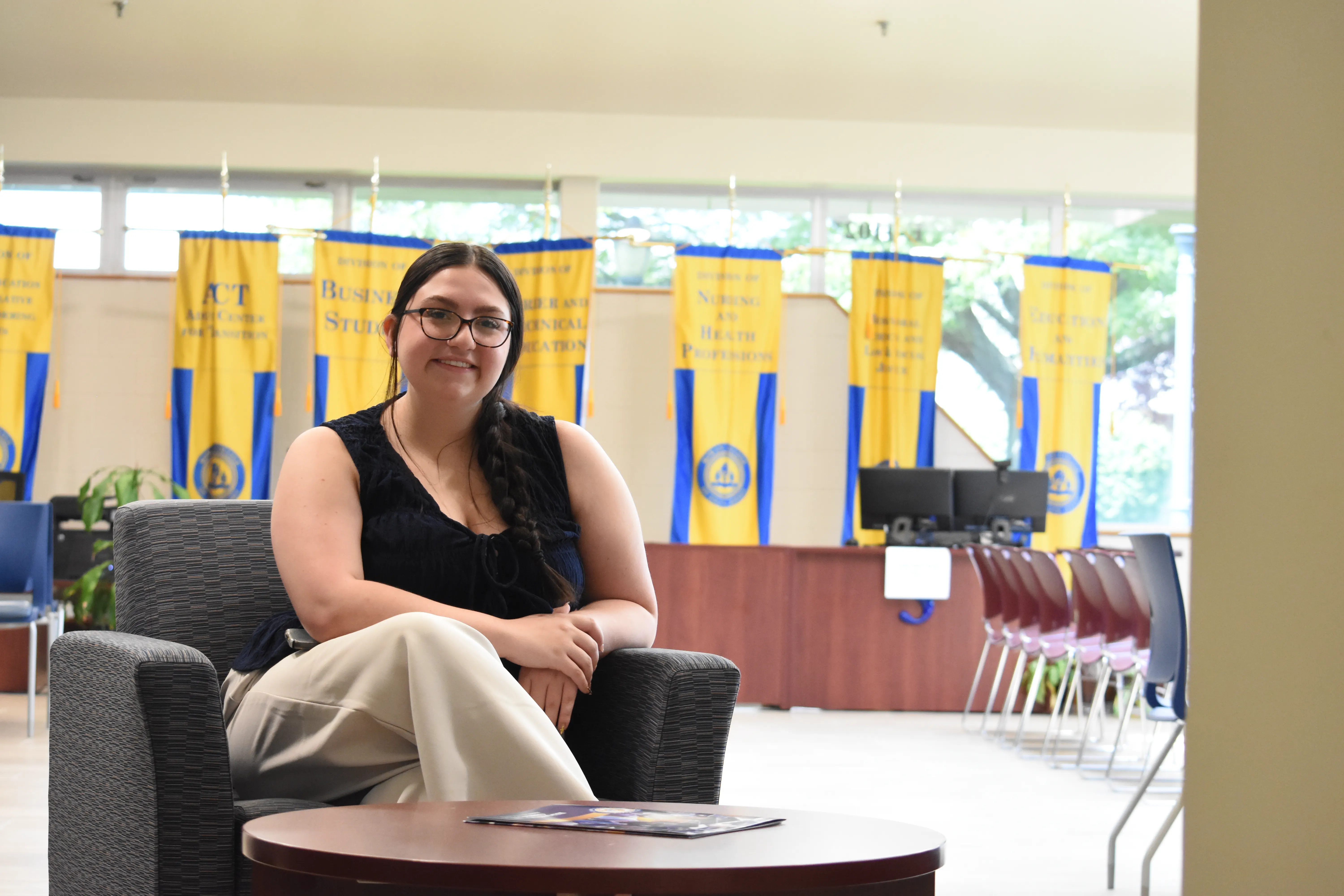 Student sitting in Student Center