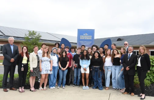 Collegiate High School students standing in a group