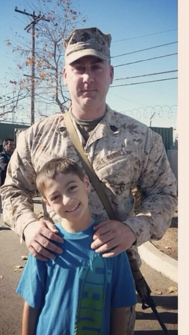 Mike Bate with son