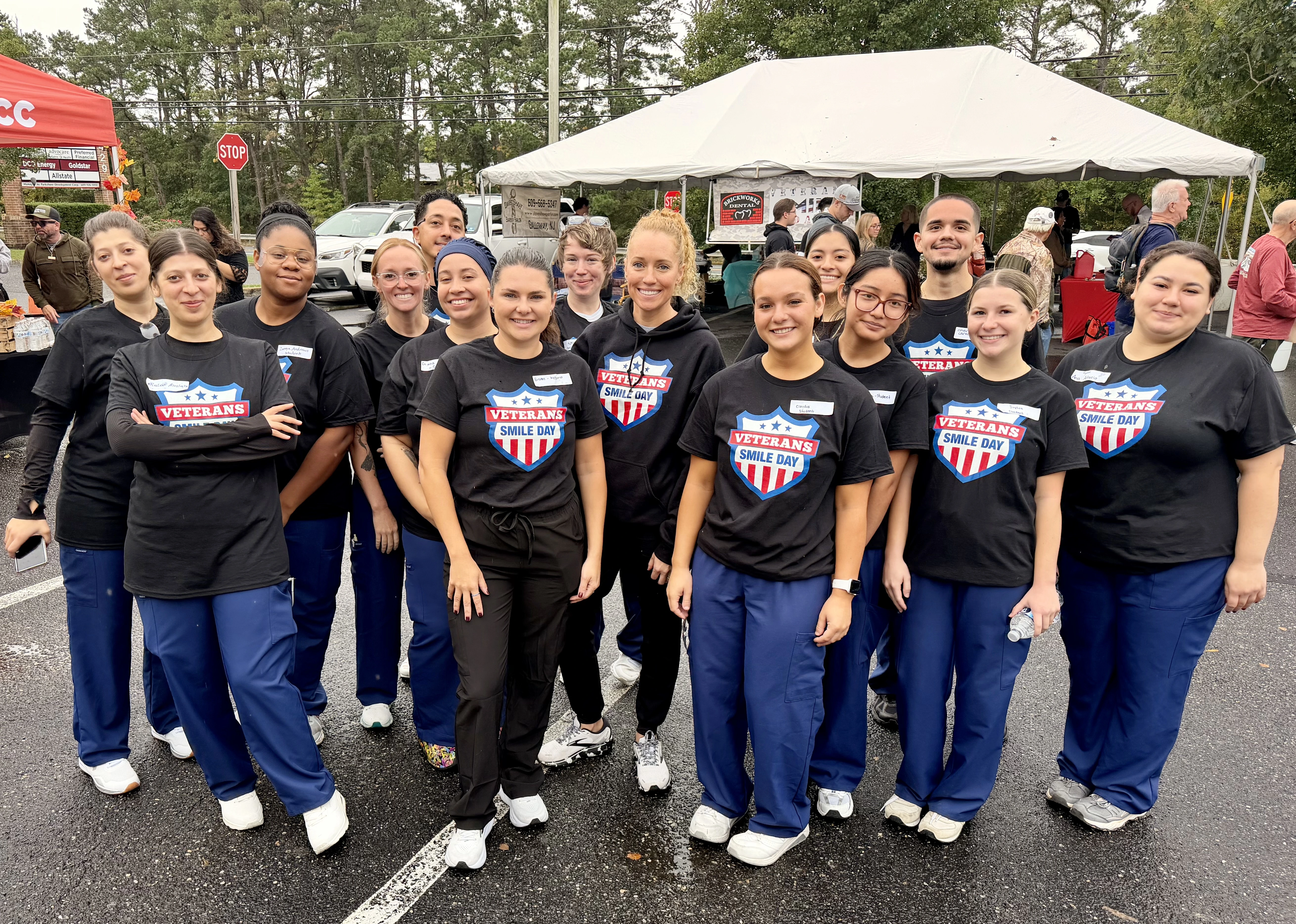 Dental Students pose for a photo during Veterans Smile Day