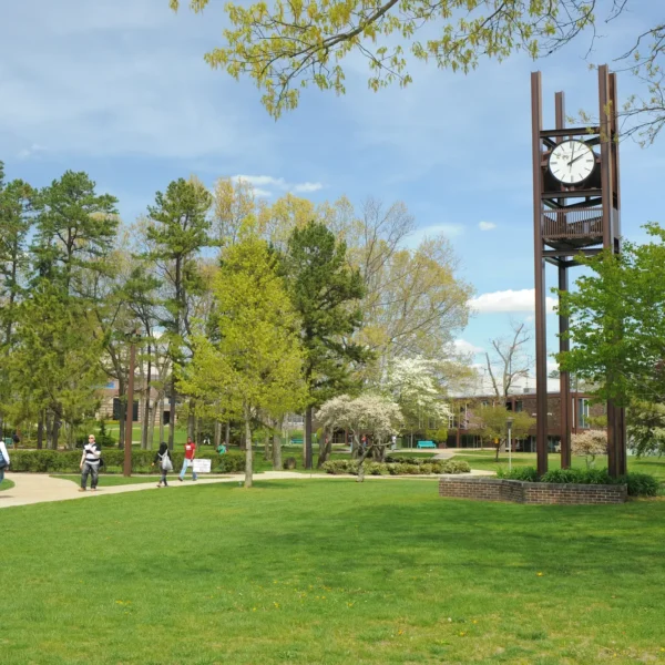 A clocktower on RCSJ's Cumberland campus