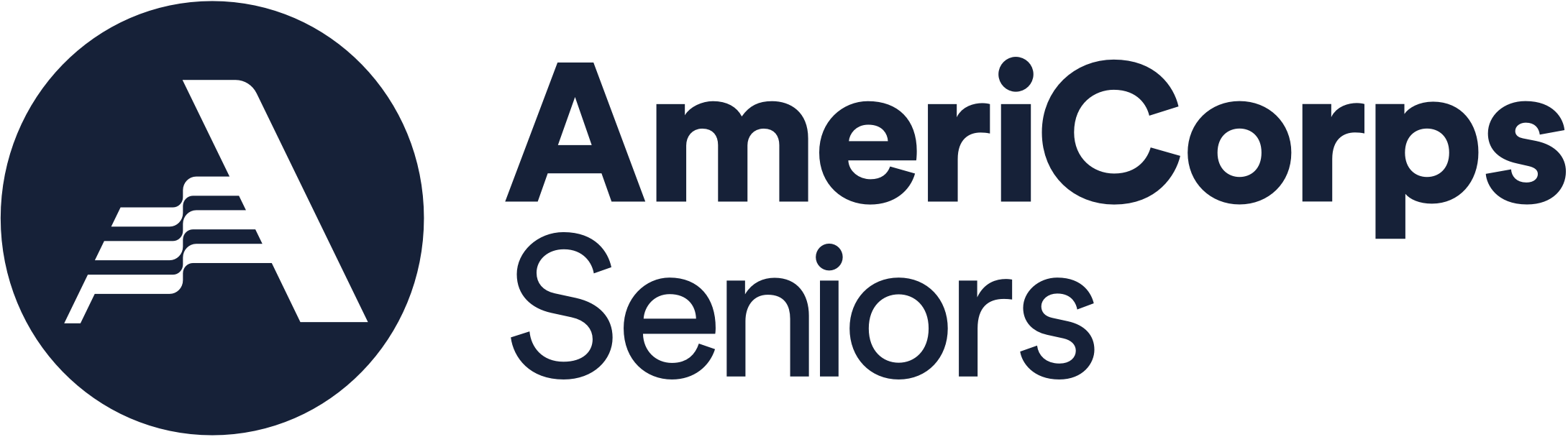 AmeriCorps logo featured in thick lettering with a navy blue color